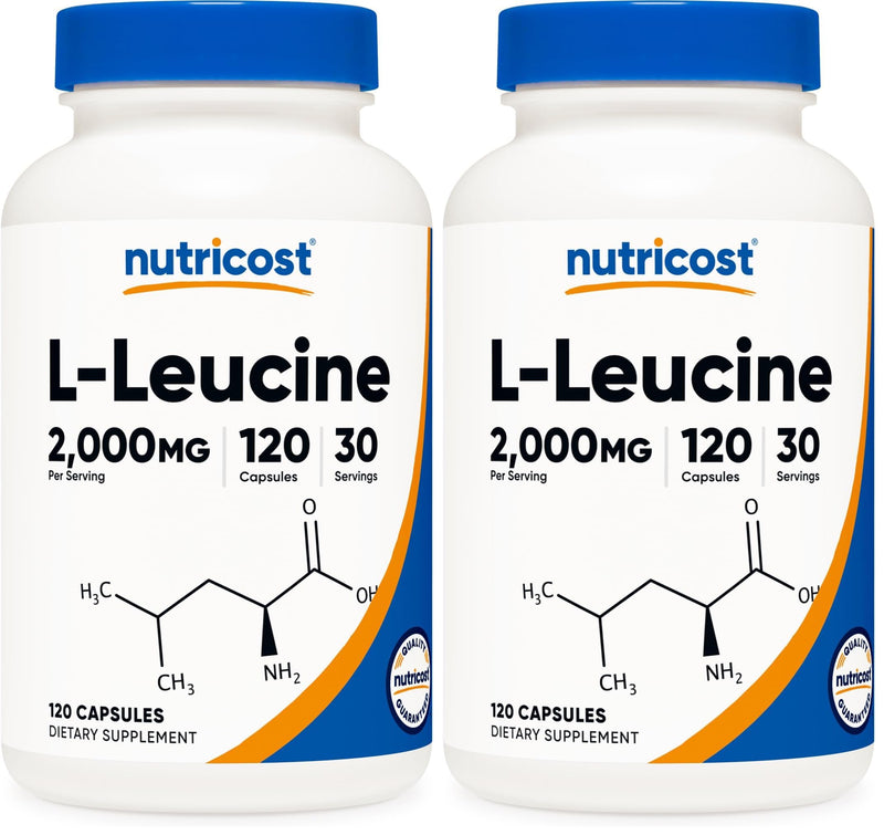Nutricost L-Leucine 2,000mg – 120 Vegetarian Capsules (Pack of 2)