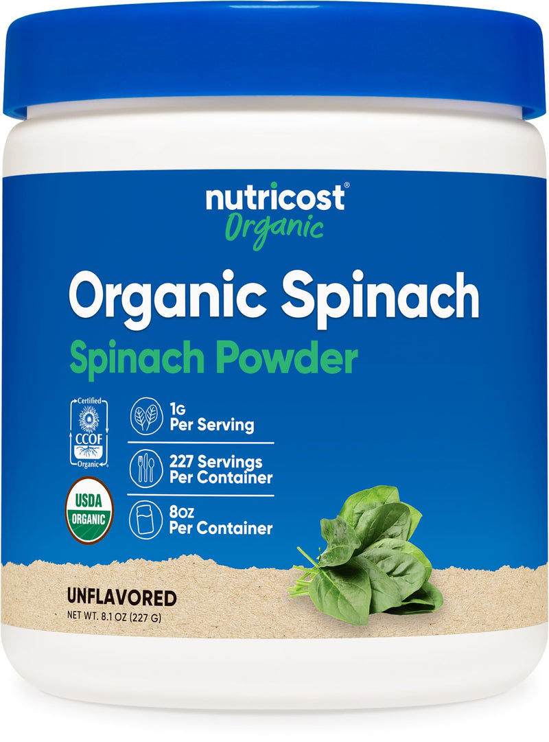 Nutricost Organic Spinach Powder 8oz – USDA Organic, Non-GMO, 56 Servings