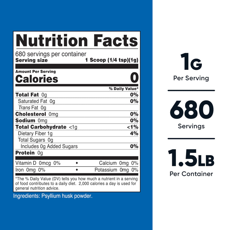 Nutricost Psyllium Husk Powder (1.5 lb) – GMO-Free, Gluten-Free