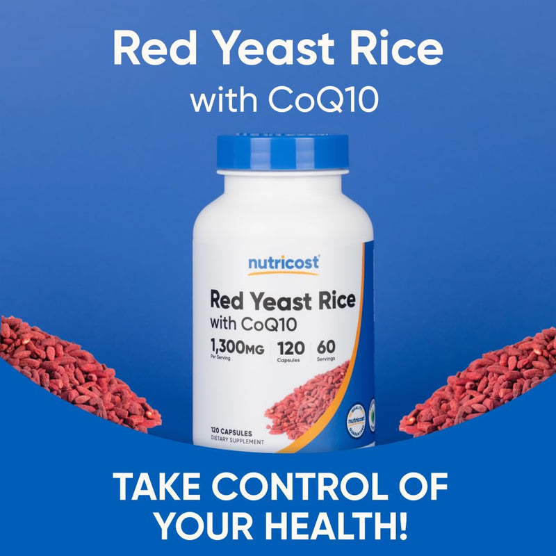Nutricost Red Yeast Rice with CoQ10 1300mg – 120 Servings (Pack of 2) – Non-GMO, Gluten Free