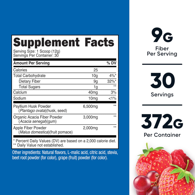 Nutricost Soluble Fiber (Berry Flavored) – 30 Servings | Vegan, Non-GMO, Gluten Free
