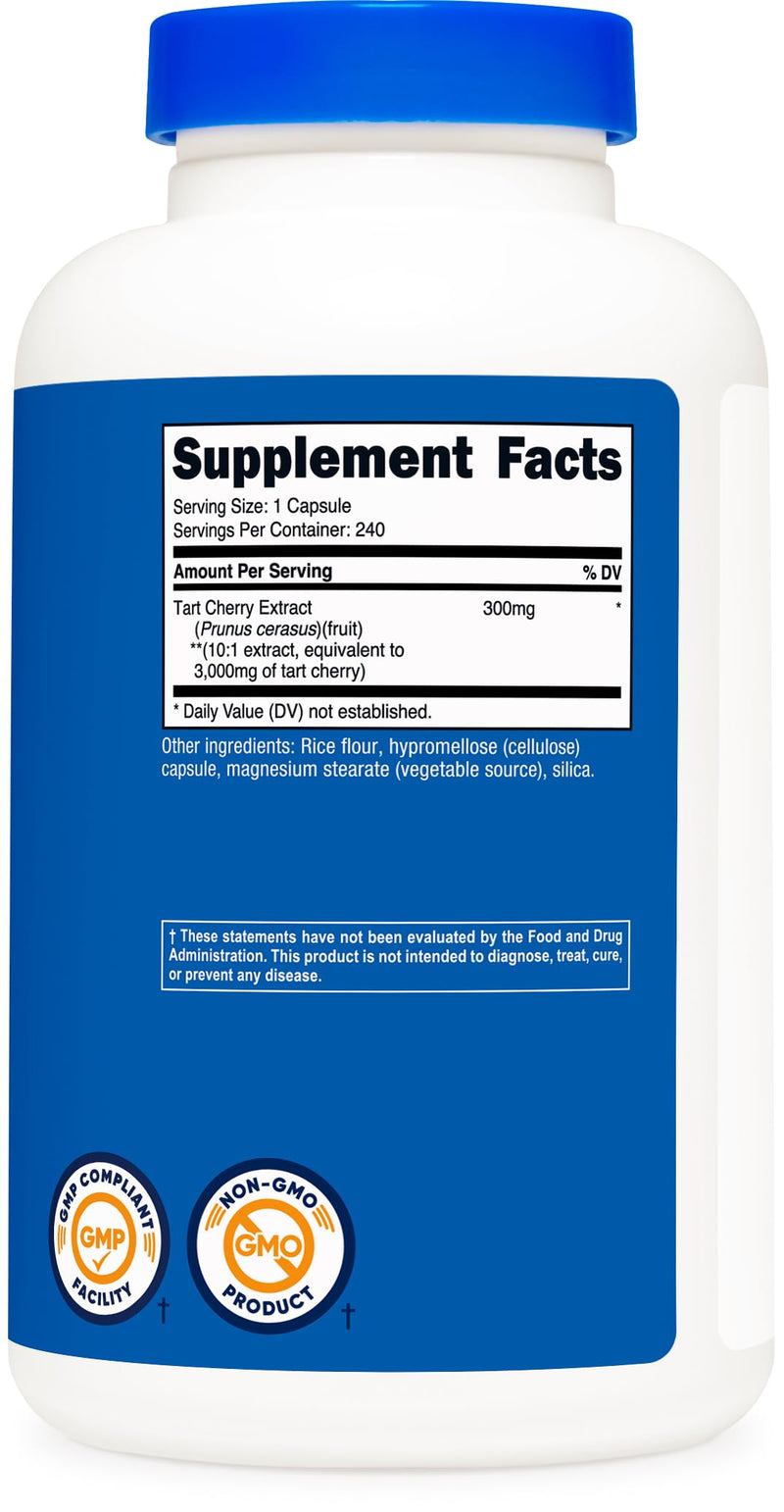 Nutricost Tart Cherry Extract 3000mg – 240 Vegetarian Capsules | Gluten Free, Non-GMO (Pack of 2)