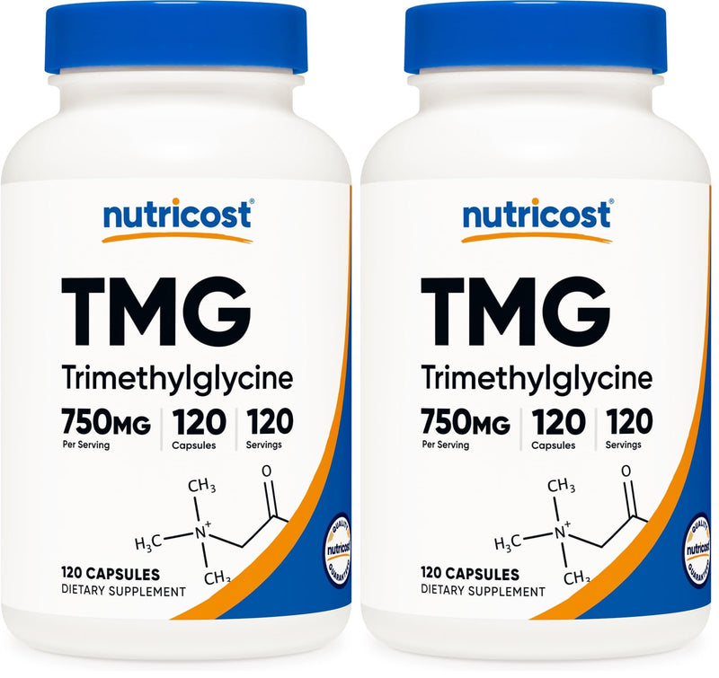 Nutricost TMG (Trimethylglycine) 750mg – 120 Capsules (Pack of 2)