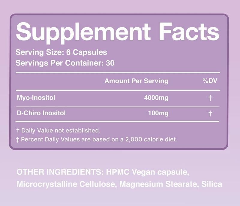Nutriissa Divine Feminine – Myo-Inositol 4000 mg & D-Chiro 100 mg (40:1) – 180 Vegan Capsules – EPEB Certified
