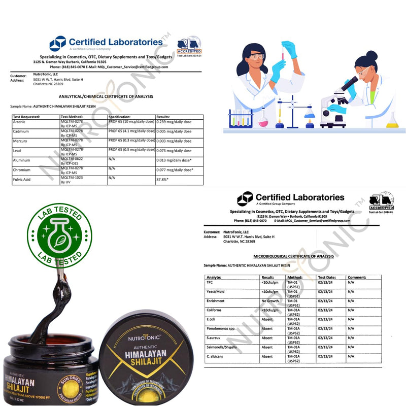 NutroTonic Authentic Himalayan Shilajit Resin | 60 Days Sun-Dried, Lab-Tested