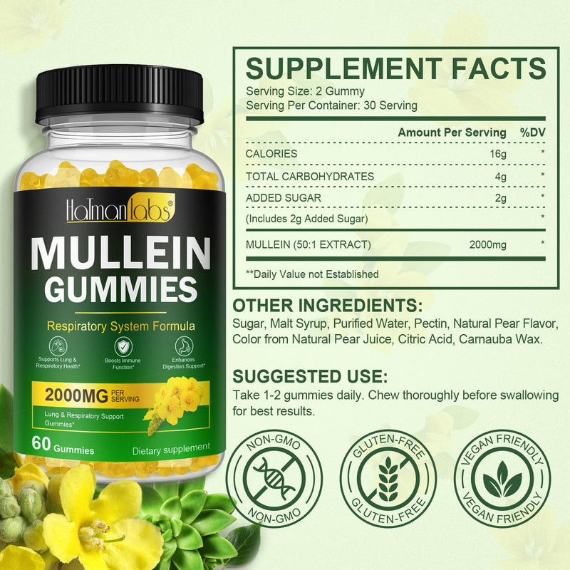 Nyloriaine Mullein Gummies – Lung Support & Immune Boost (60pcs)