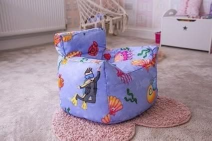 Lilac Pale Blue Kids Sea Pattern Bean Bag Cover Only