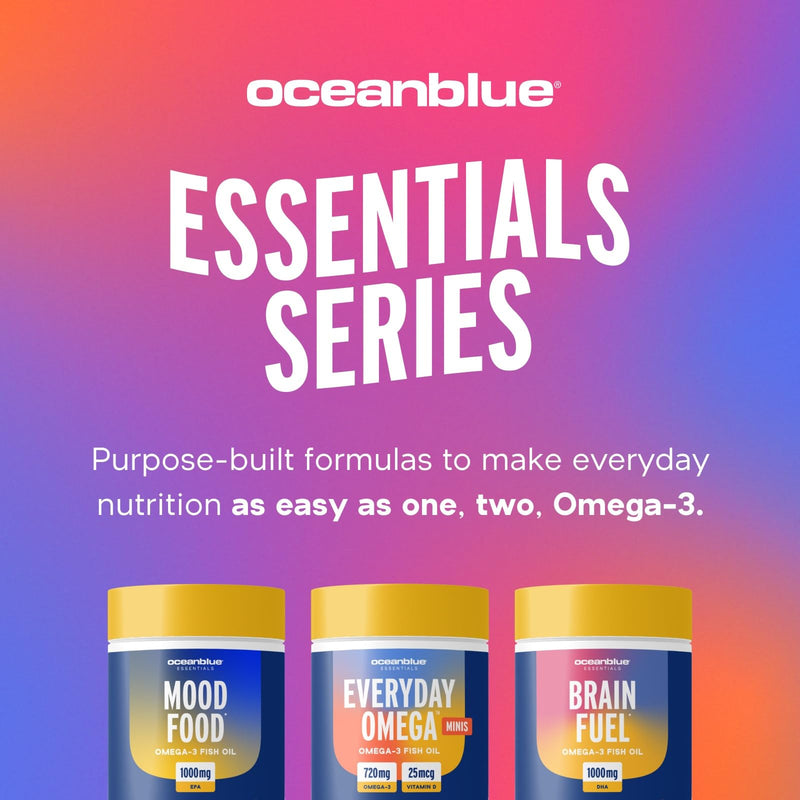 Oceanblue Essentials Mood Food Omega-3 | Triple Strength 1000mg EPA Burpless Mini Softgels