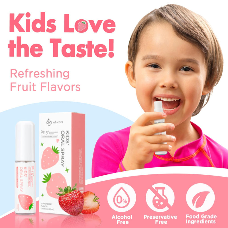oh care Kids Mouth Spray - Fluoride Free Cavity Protection | P113+