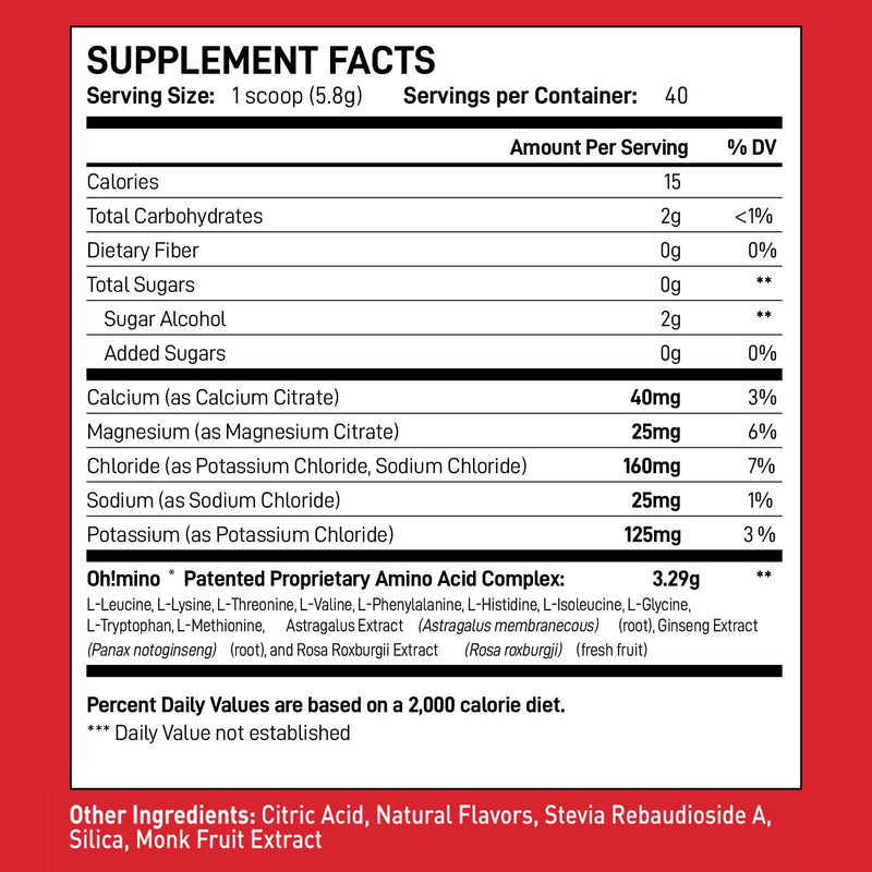 Oh!mino BCAAs + EAAs — All 9 Essential Amino Acids, Tropical Flavor