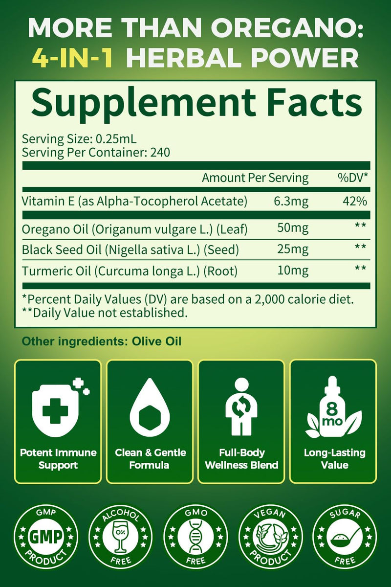 Lukaree 4-in-1 Oil of Oregano with Black Seed Oil – 80% Carvacrol, 2 oz, 2-Pack (Vegan, Non-GMO)