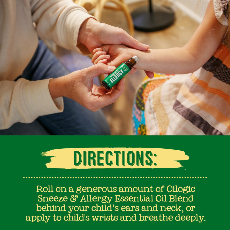 Oilogic Kids Sneeze & Allergy Roll-On – Gentle Pediatric Essential Oils 0.3 oz