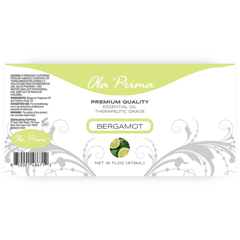 Ola Prima Oils Bergamot Essential Oil 16oz | Therapeutic Grade
