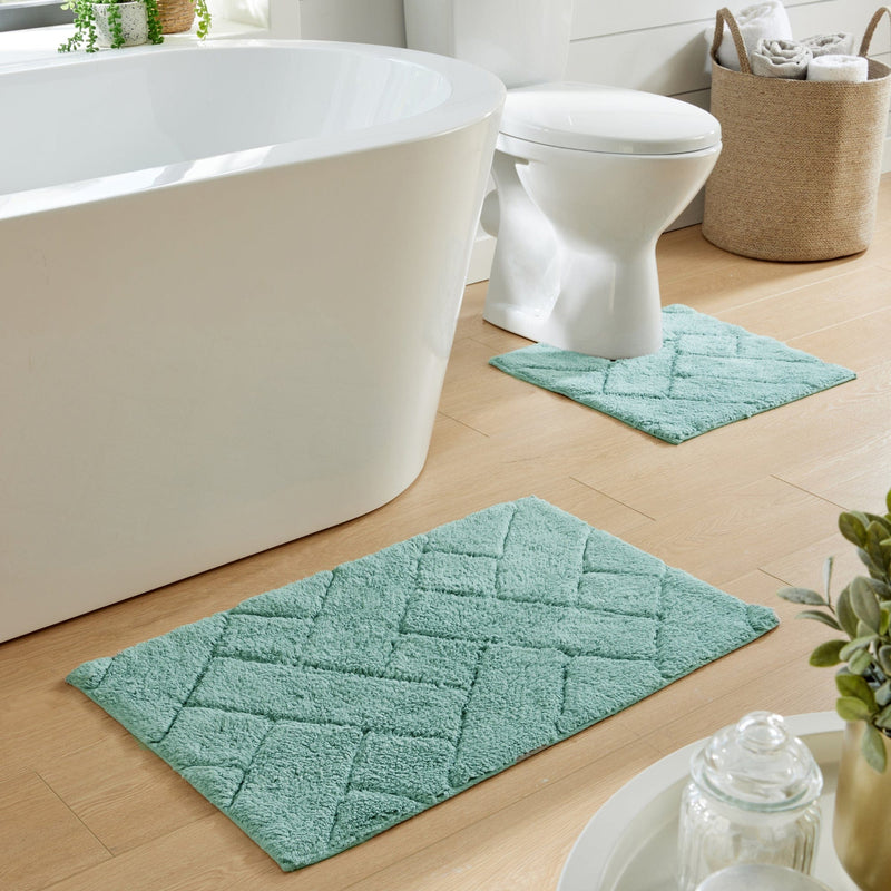 OLIVIA ROCCO Bali Bath Mat And Pedestal Set Luxurious Super Absorbent Easy Care Non Slip