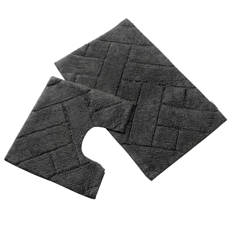 OLIVIA ROCCO Bali Bath Mat And Pedestal Set Luxurious Super Absorbent Easy Care Non Slip