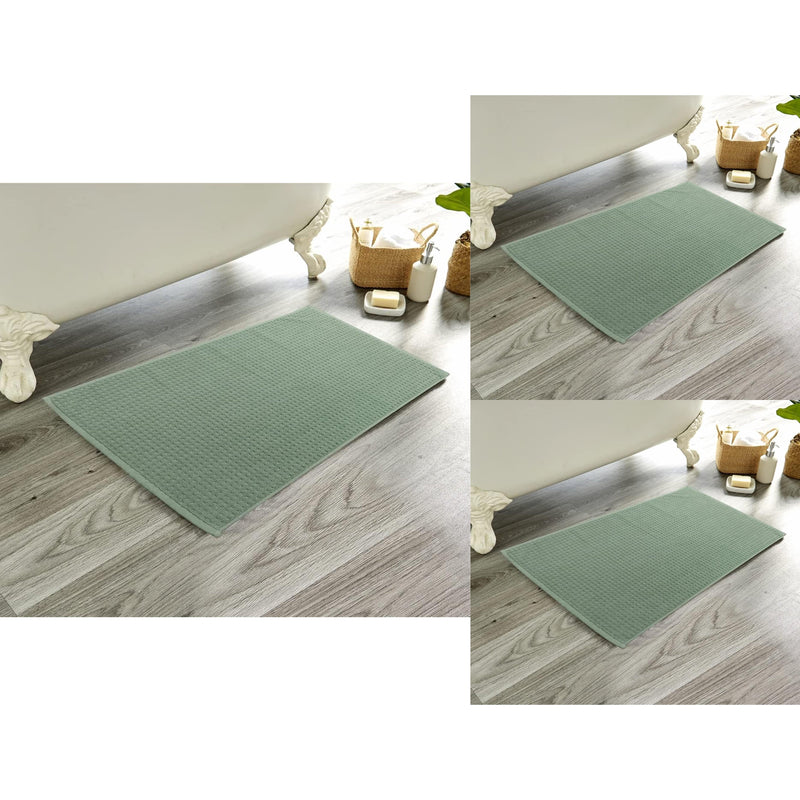 OLIVIA ROCCO Pack Of 3 Luxe Ultra-Soft Deep Cotton Pile Bathmats Eco-Friendly Absorbent