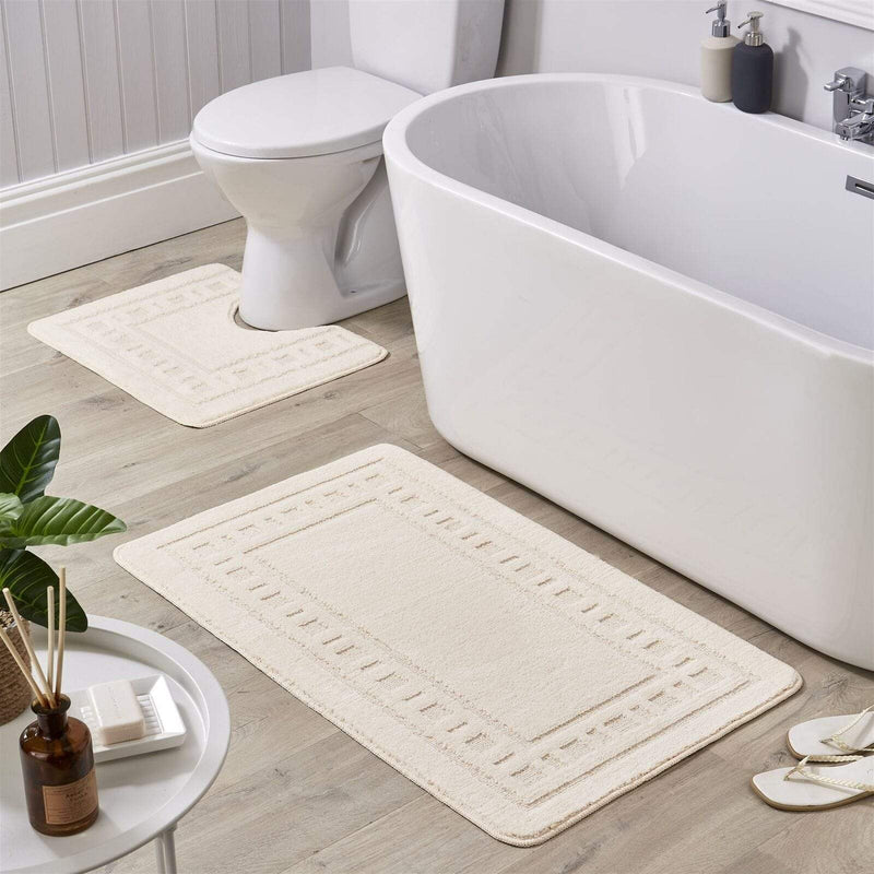 OLIVIA ROCCO Jumbo Miami Bath Mat Set Ultra Soft Non-Slip Ultra-Absorbent For Stylish