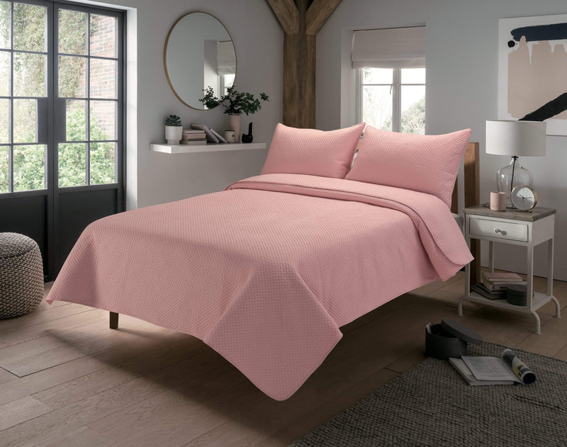 OLIVIA ROCCO Capri Embossed Luxury Bedspread Set With Quilted Throw And Duvet Matching