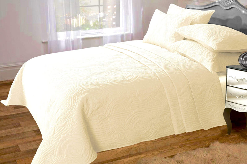 OLIVIA ROCCO Sorrento Embossed Quilted Bedspread Set Versatile Sofa Or Bedding Hotel-Quality Everyday Comfort