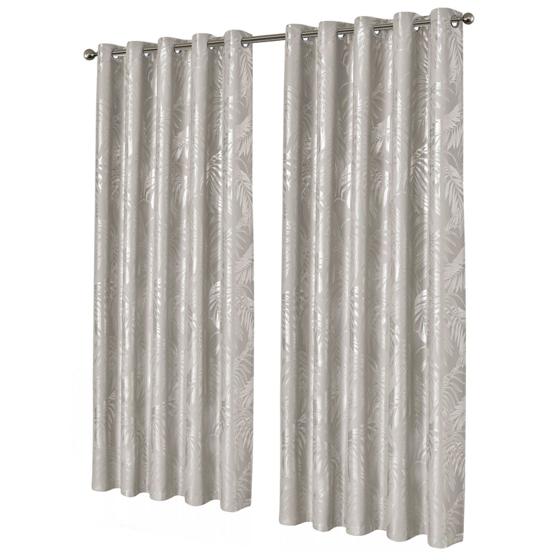 OLIVIA ROCCO Leaf Natural Sparkle Blackout Curtains Super Soft Thermal Insulated Eyelet