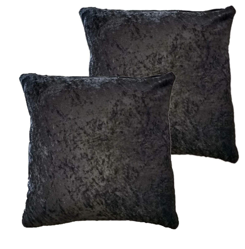 OLIVIA ROCCO Crushed Velvet Cushion Covers 17x17 Inches Pack Of 2 For Sofa Bedroom