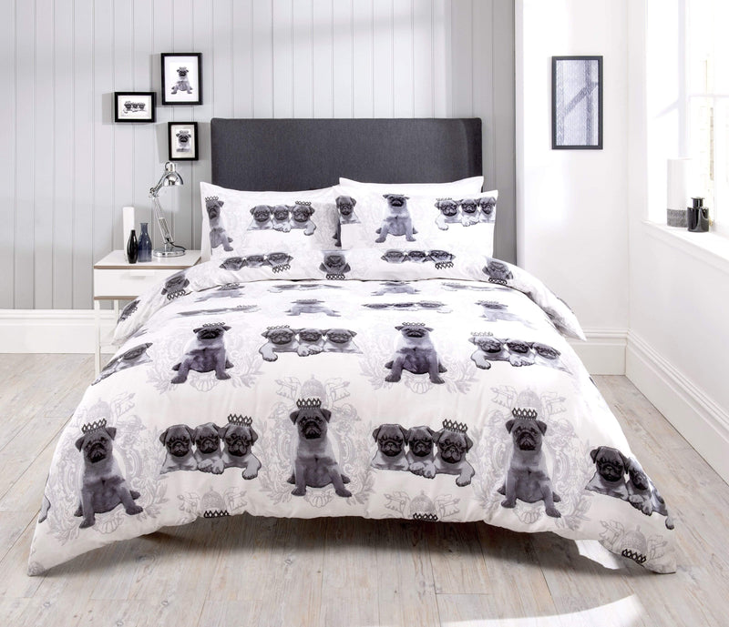 OLIVIA ROCCO Pugs Duvet Cover Set Cotton Rich Bedding With Bold Vibrant Colours Available