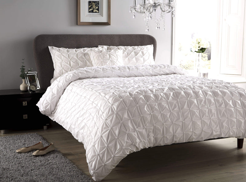 OLIVIA ROCCO Seville Duvet Set Cotton-Rich Luxury With Handmade Pintuck Detailing