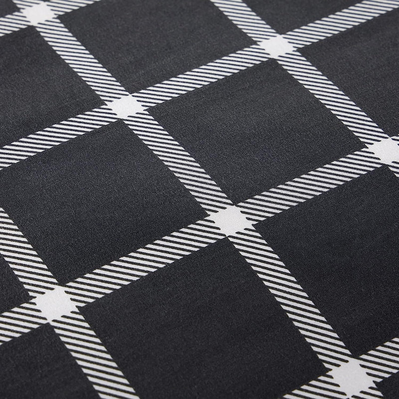 OLIVIA ROCCO Grey Check Reversible Duvet Cover Set Breathable Microfibre Easy Care