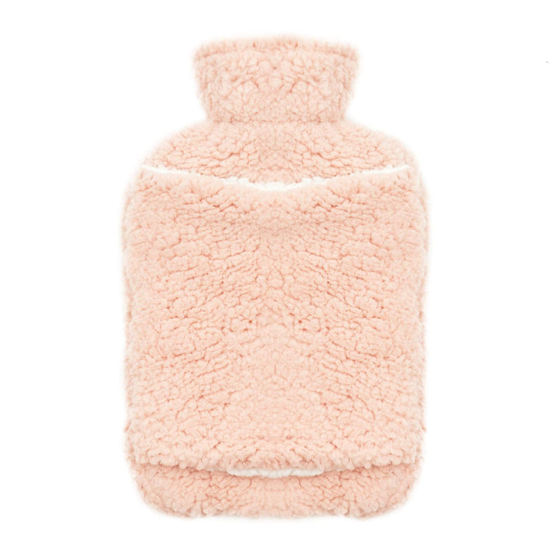 OLIVIA ROCCO Teddy Fleece Hot Water Bottle With Pocket Hand Warmer 2L Natural Rubber UK