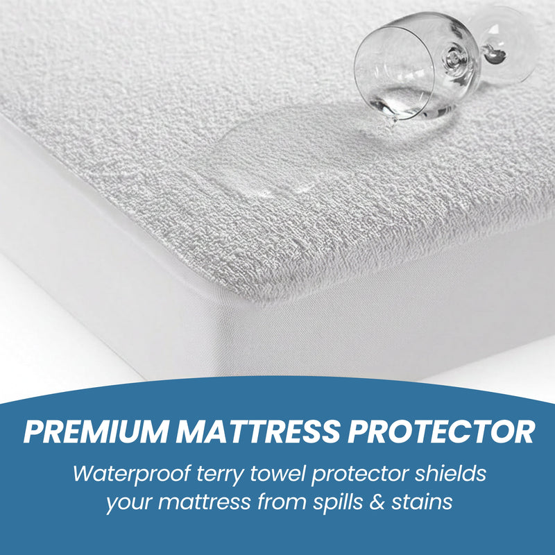 OLIVIA ROCCO Waterproof Terry Towel Mattress Protector With Deep Skirt Highly Absorbent