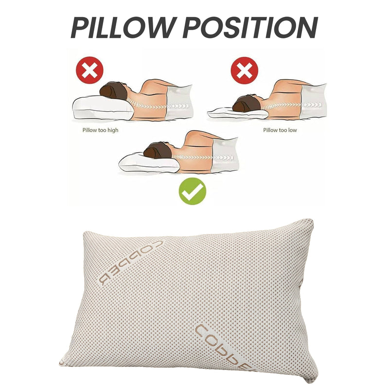 OLIVIA ROCCO Copper Infused Memory Foam Pillow For Skin Health Hypoallergenic Super Soft Hotel-Style Comfort