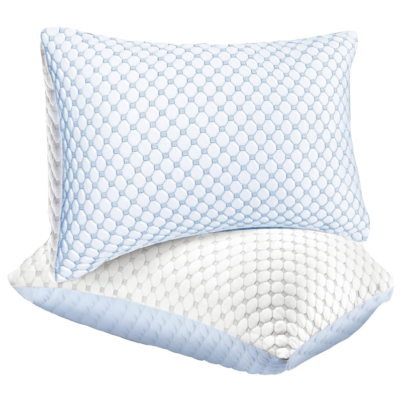 OLIVIA ROCCO Ice Cool Hypoallergenic Cooling Memory Foam Pillow for Cold Night Comfort