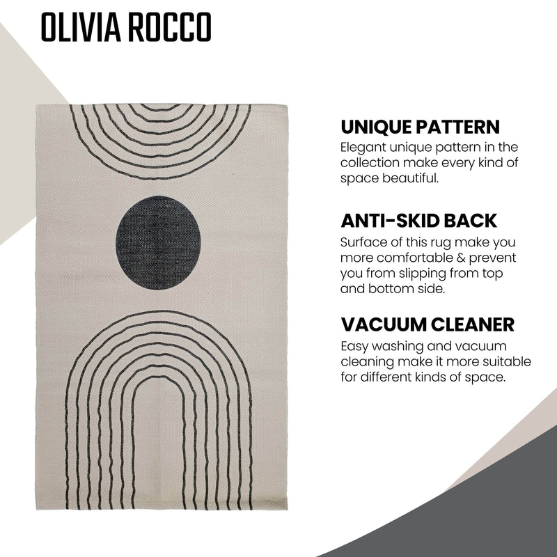 OLIVIA ROCCO Printed Rug Tuscany Design Non Slip Soft Durable Floor Rug For Living Room