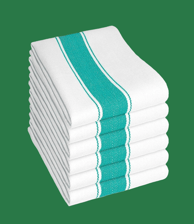 OLIVIA ROCCO Herringbone Tea Towels 100% Cotton Pack Of 6 50 By 75 Cm High Absorbency