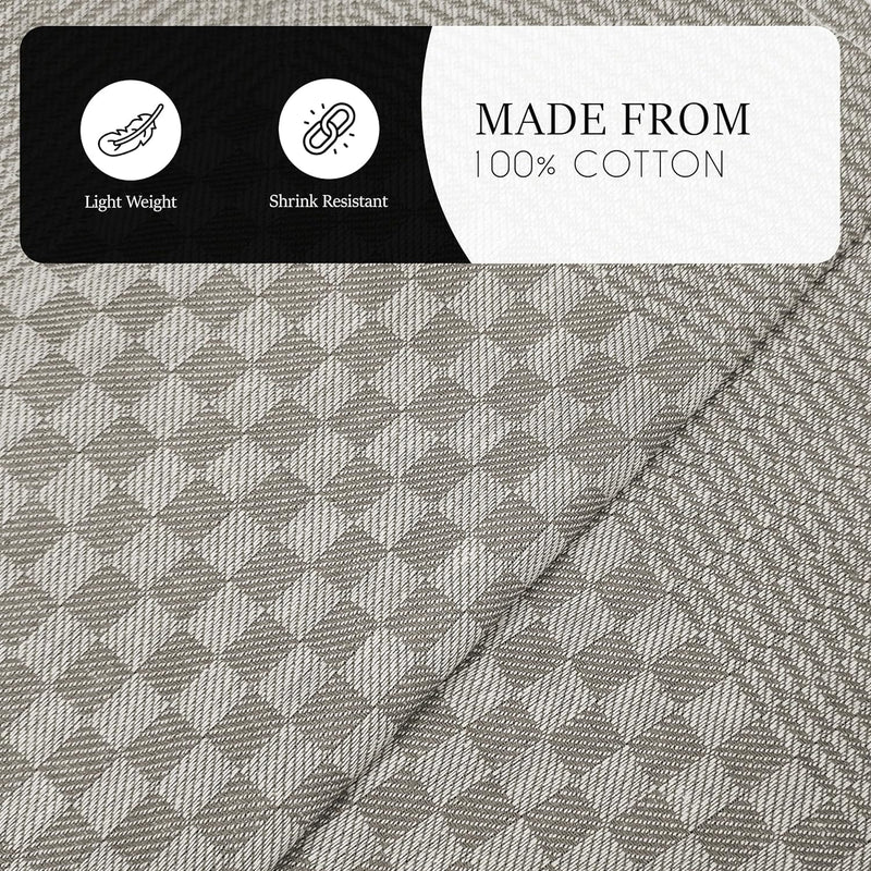 OLIVIA ROCCO Pack Of 5 Large 100% Cotton Tea Towels Quick Dry Check Pattern Dish Cloths