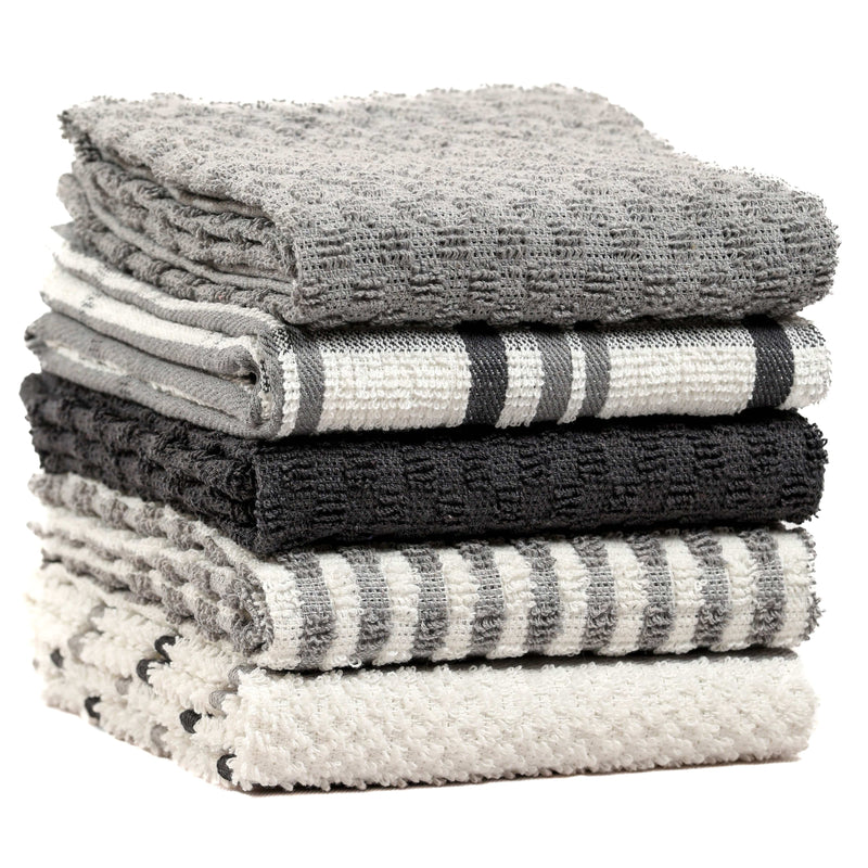 OLIVIA ROCCO 5 Pack Cotton Terry Kitchen Towels 45x65cm Super Absorbent Quick Drying