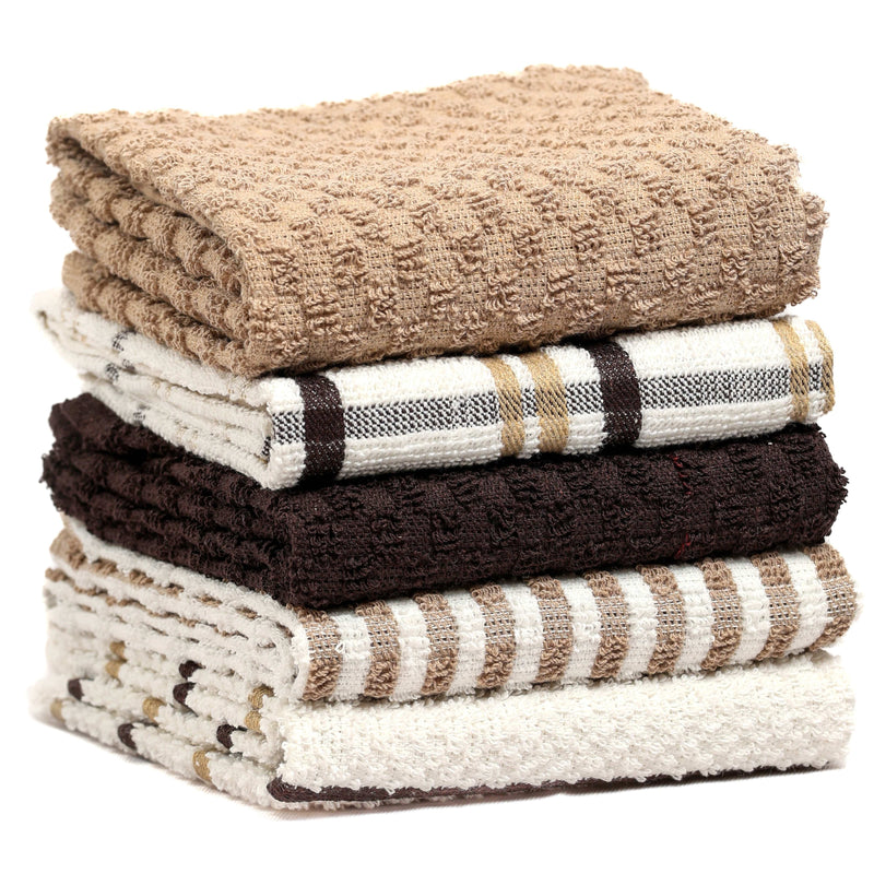 OLIVIA ROCCO 5 Pack Cotton Terry Kitchen Towels 45x65cm Super Absorbent Quick Drying