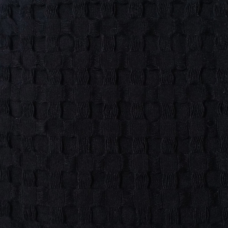 OLIVIA ROCCO Florian Checked Throw Blanket 100% Cotton Black Bedspread For Sofas