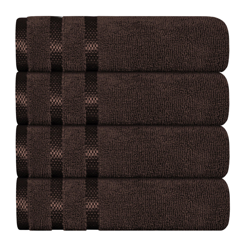 OLIVIA ROCCO Belmont Viscose Stripe Brown Towels 100% Cotton Hotel Quality Bath Towels