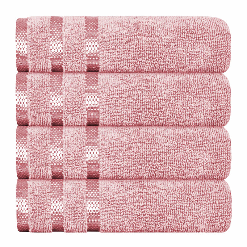 OLIVIA ROCCO Belmont Viscose Stripe Pink Towels 100% Cotton Hotel Quality Super Absorbent