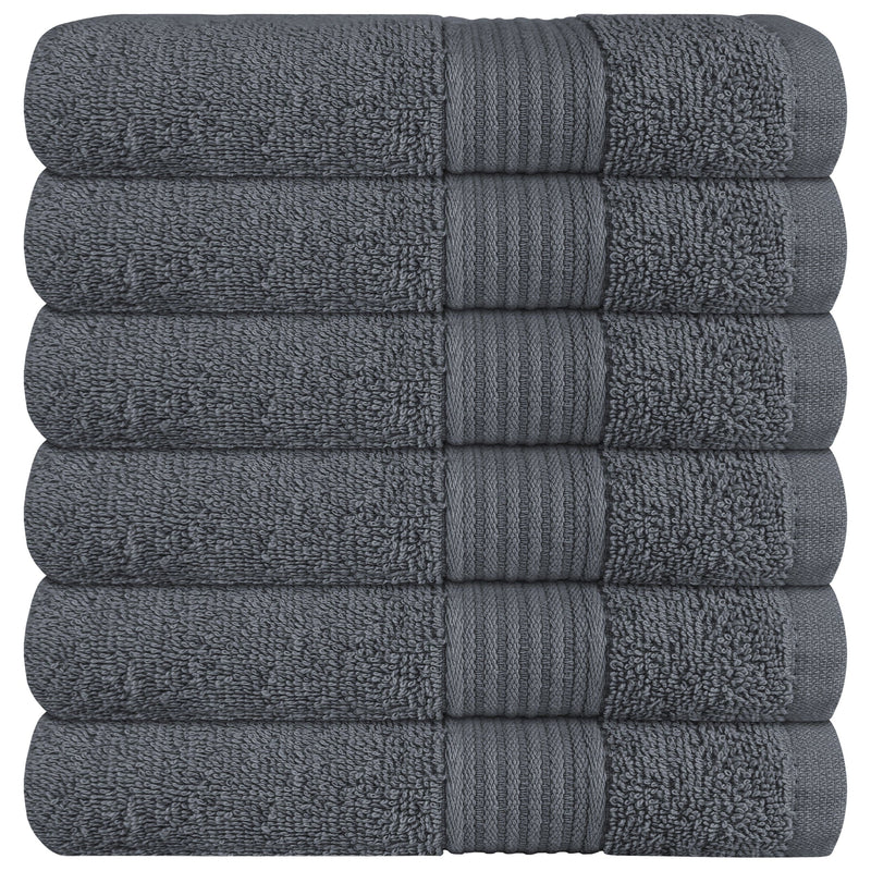 OLIVIA ROCCO Rhodes Towel Grey 100% Cotton Hotel Quality Soft Super Absorbent Hand Bath
