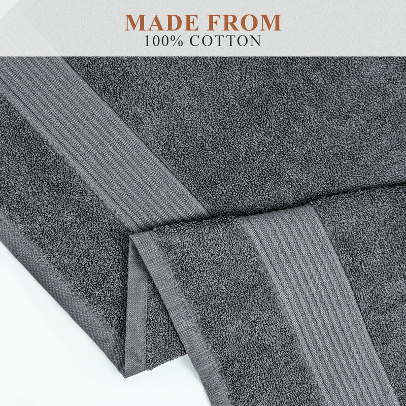 OLIVIA ROCCO Rhodes Towel Grey 100% Cotton Hotel Quality Soft Super Absorbent Hand Bath