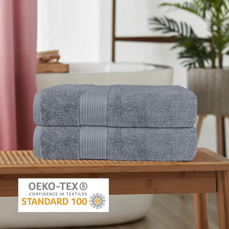 OLIVIA ROCCO Rhodes Towel Silver 100% Cotton Hotel Quality Soft And Ultra Absorbent Hand