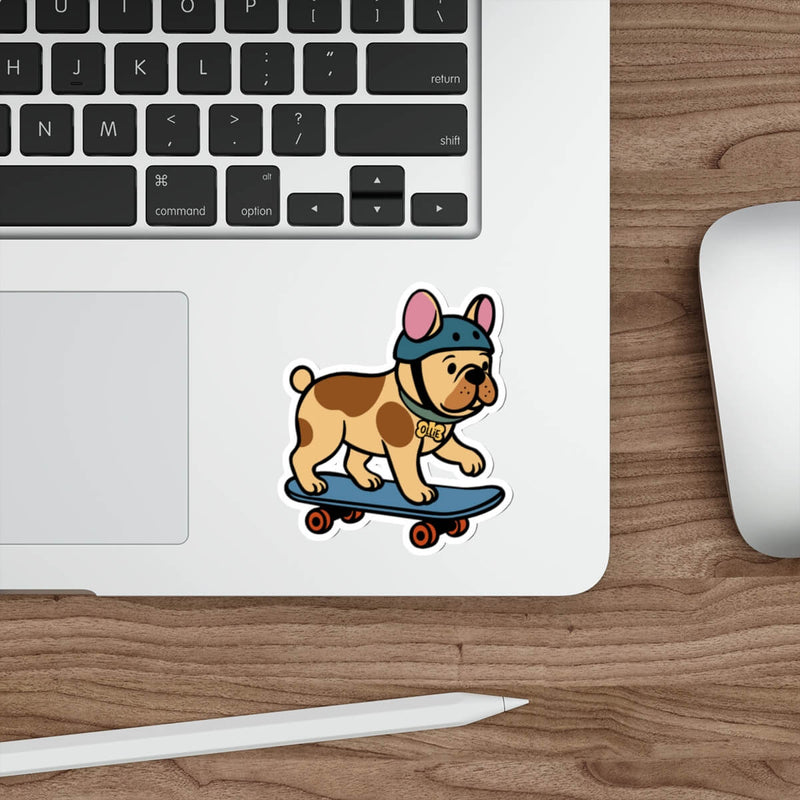 Ollie the Skater Bulldog Sticker – Funny Dog Vinyl Sticker