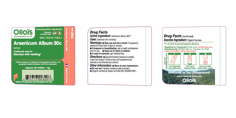 OLLOIS Arsenicum Album 30C Organic Lactose-Free Homeopathic Medicine – 80 Pellets