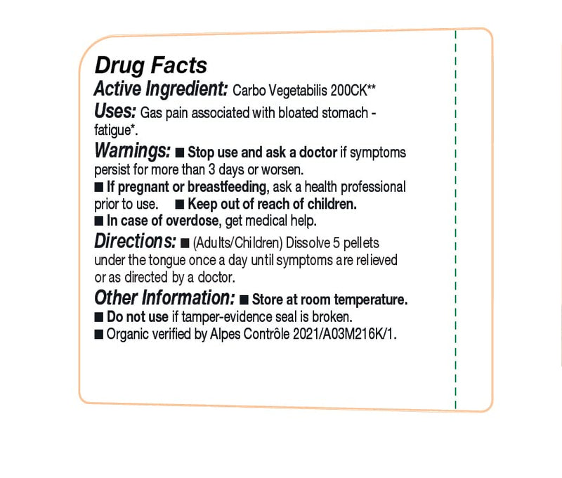OLLOIS Carbo Vegetabilis 200ck – Organic Vegan, Lactose-Free Homeopathic Medicine (80 Pellets)