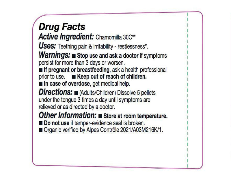 OLLOIS Chamomilla 30c Organic Lactose-Free Homeopathic Medicine – 80 Pellets