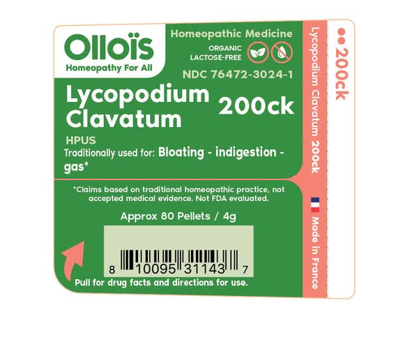 OLLOIS Lycopodium Clavatum 200ck – Organic, Lactose-Free Kosher Homeopathic Medicine (80 Pellets, Pack of 3)