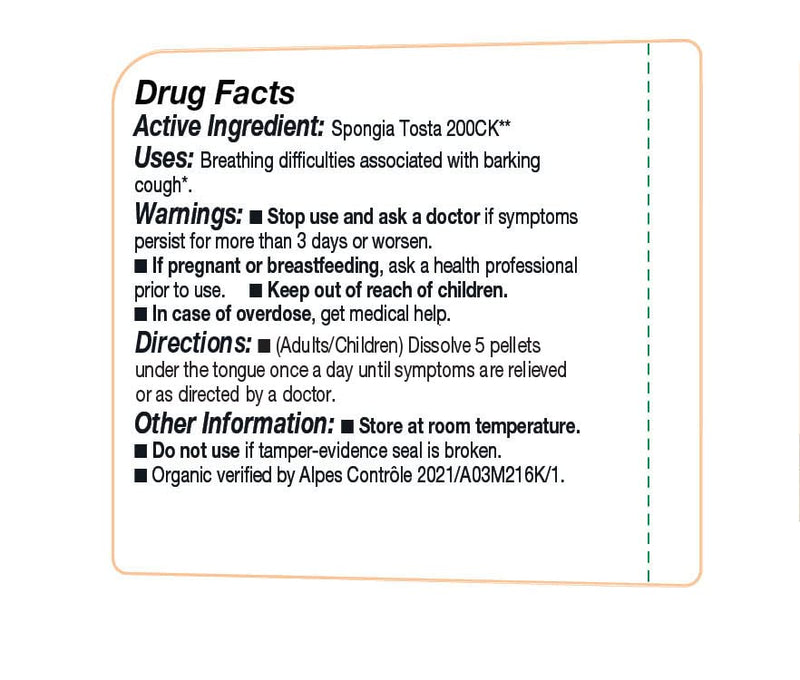 OLLOIS Spongia Tosta 200ck – Organic, Lactose-Free Homeopathic Medicine (80 Pellets)
