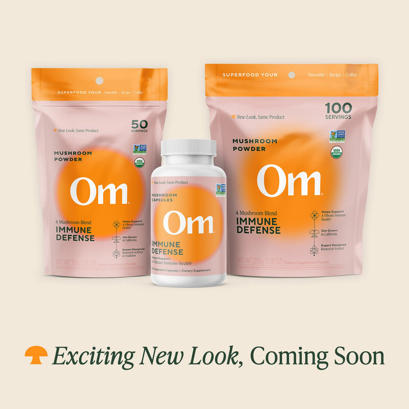 OM Mushroom Superfood Immune Blend Powder – Reishi & Turkey Tail, 3.5 oz, Daily Immune Support
